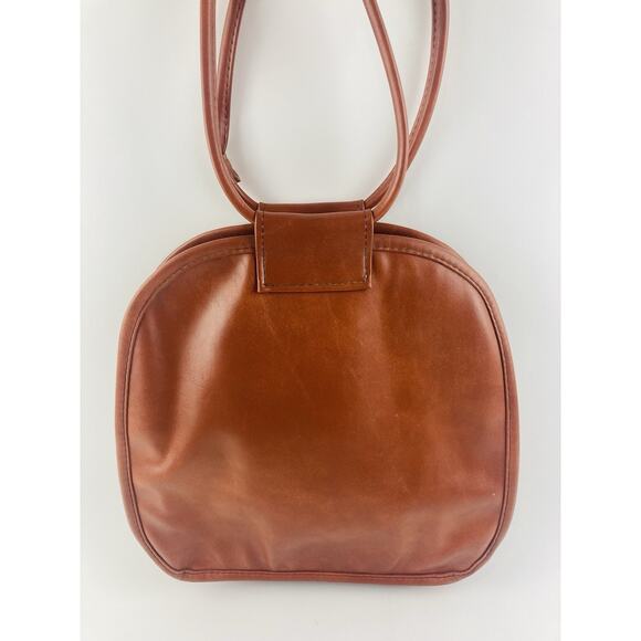 Cognac Leather Ring Double Handle Satchel Shoulder Bag Handmade Brown Purse Lrge - Picture 11 of 11